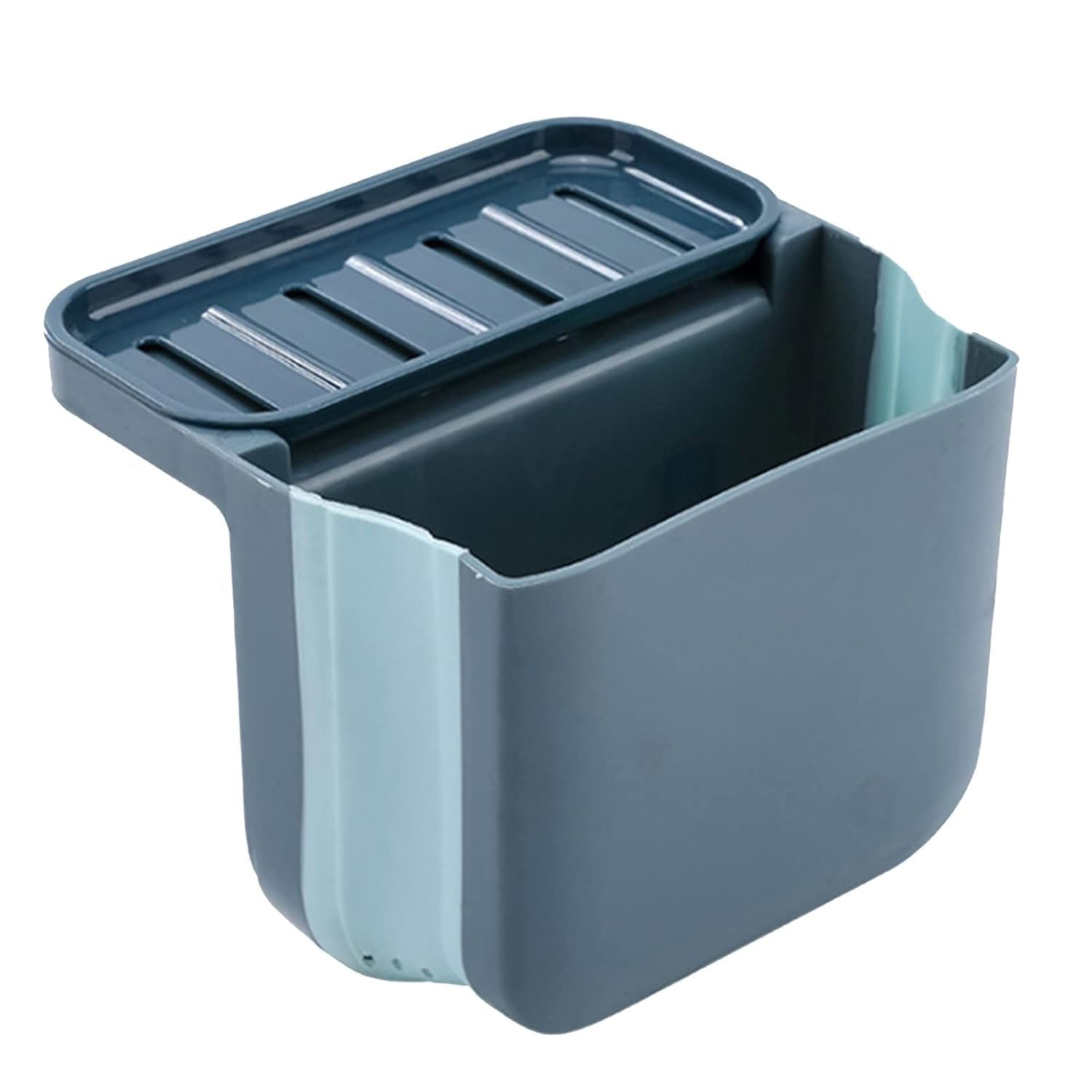 Space saving kitchen sink organizer with top soap tray