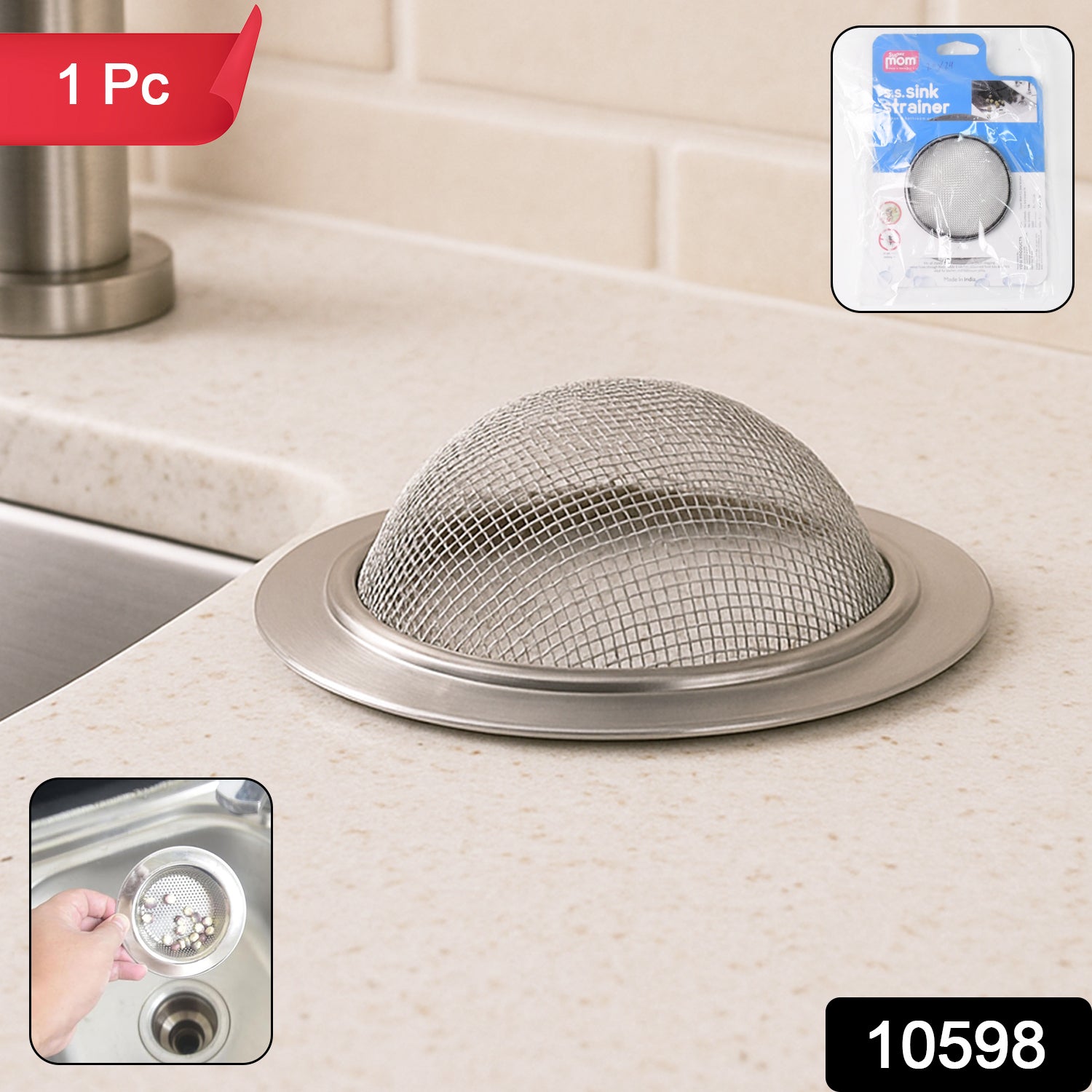 Sink strainer dimensions showing versatile size for standard kitchen sinks