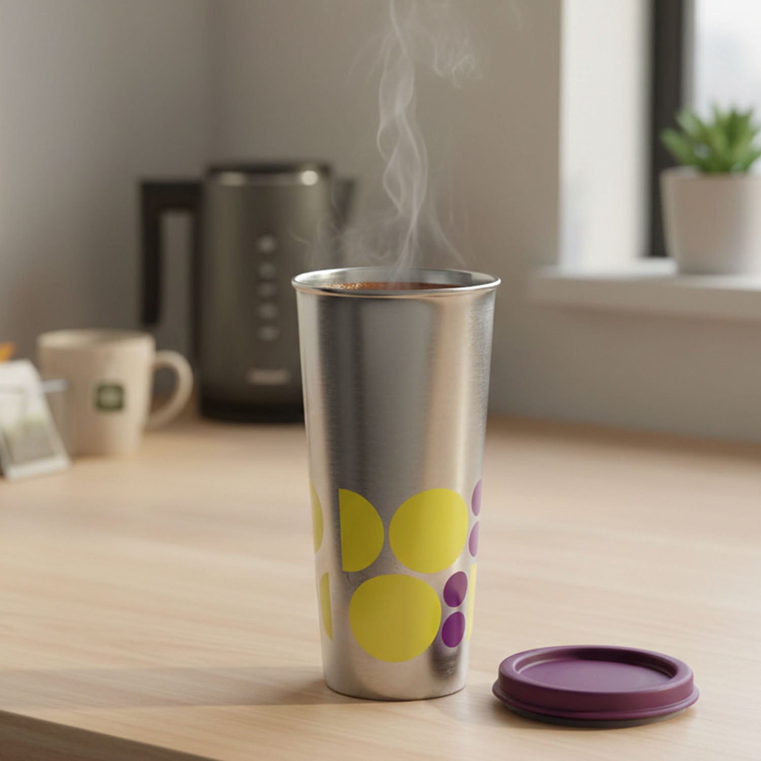 Ergonomic printed tumbler 600 ML suitable for hot and cold drinks