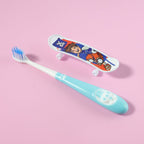 Close view of soft bristle toothbrush designed for children's sensitive gums
