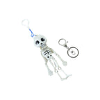 Cartoon-style skeleton keyring for backpacks and keys