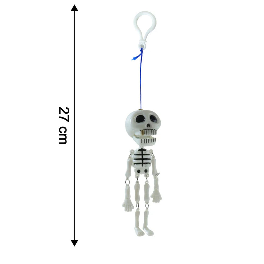 Hanging skeleton keychain as a bag charm