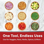 Compact vegetable and fruit chopping device