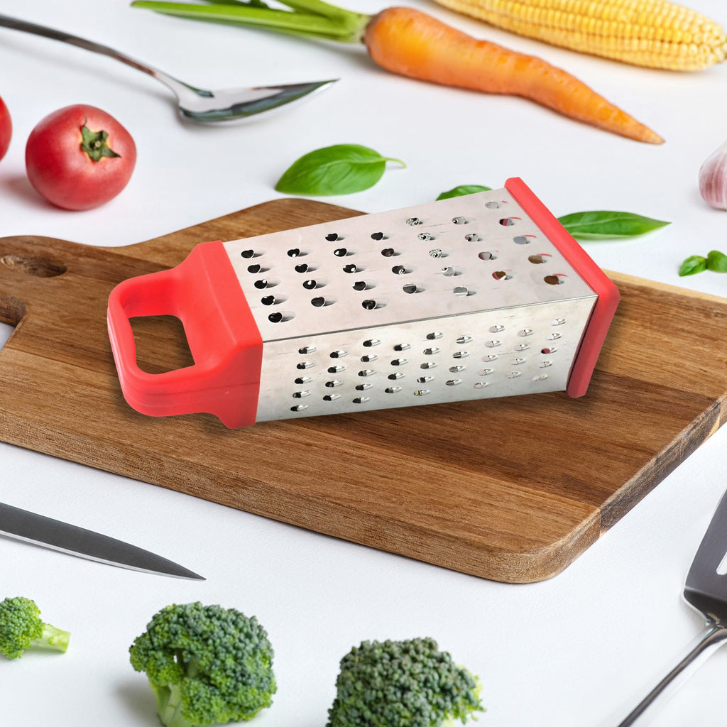5-in-1 stainless steel vegetable grater and slicer tool with comfortable handle