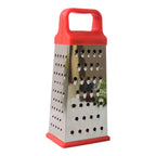 Compact stainless steel kitchen grater and slicer for versatile food prep