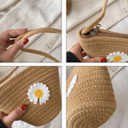 Stylish compact jute crossbody bag for daily use