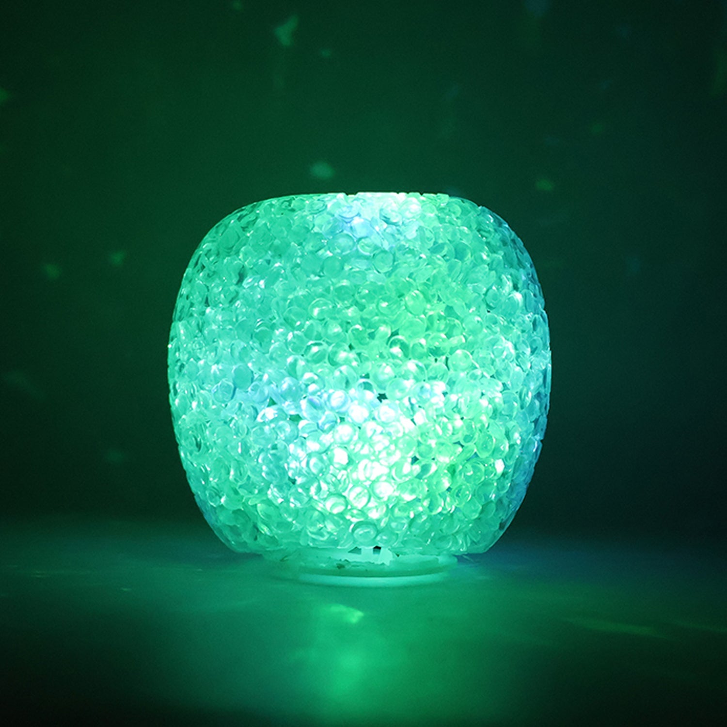 LED lamp with colour-changing ambient glow enhancing room decor