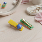 Close up of colourful star decorative hair clips for girls and women