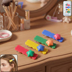 Colorful star design hair clip set featuring 4 decorative pieces for girls and women