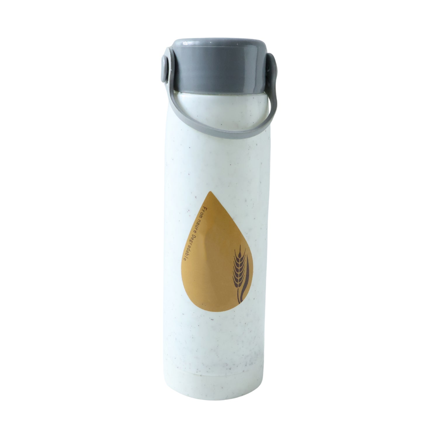 Compact glass water bottle with stylish phone holder base