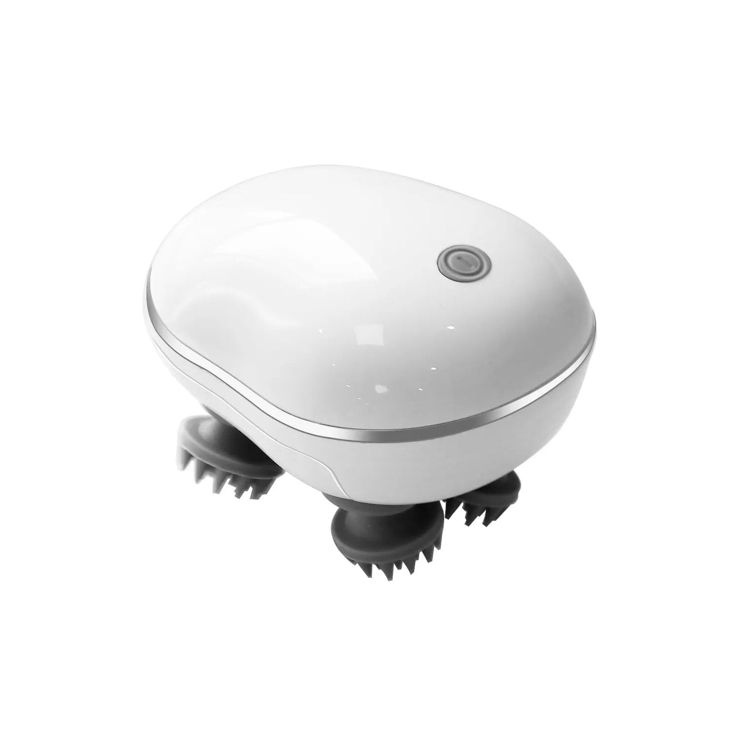 Smart electric scalp massager charging with USB cable plugged in