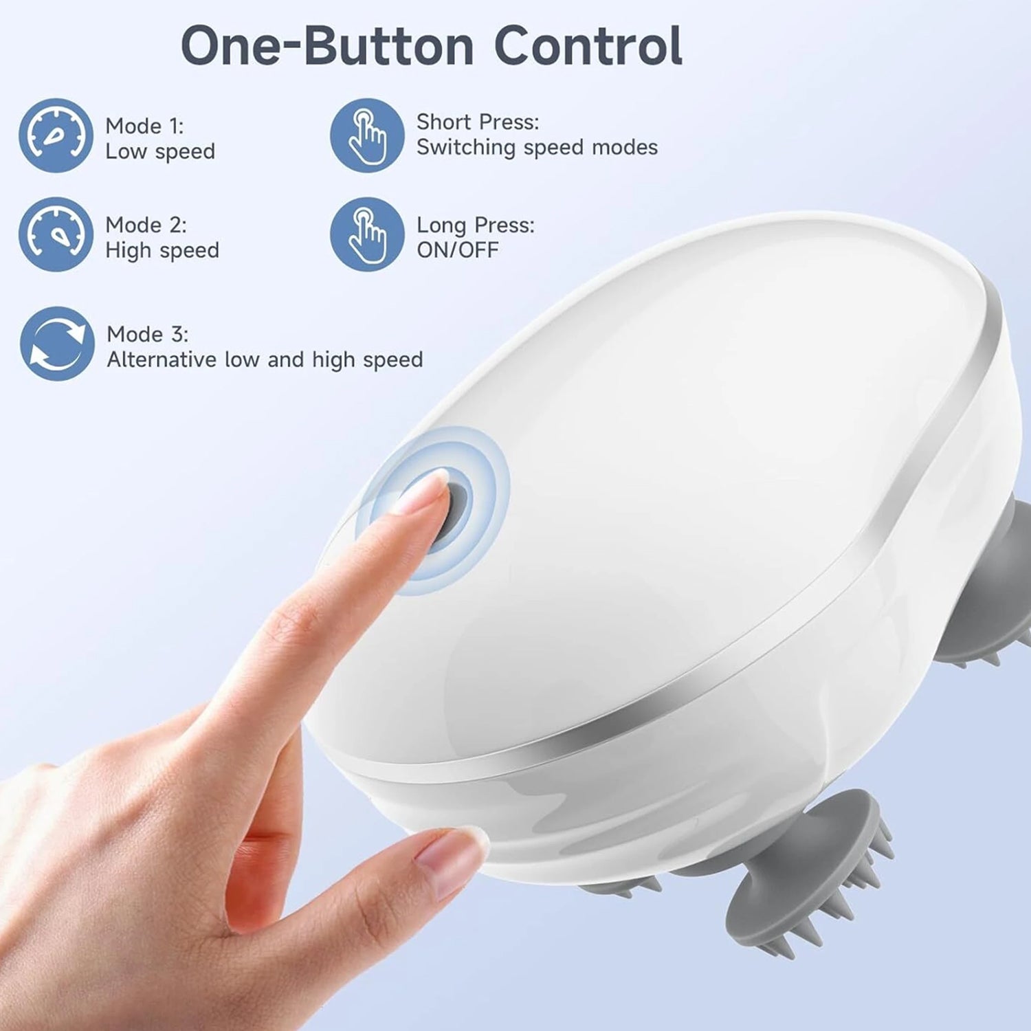 Waterproof electric scalp massager demonstrating wet use capability