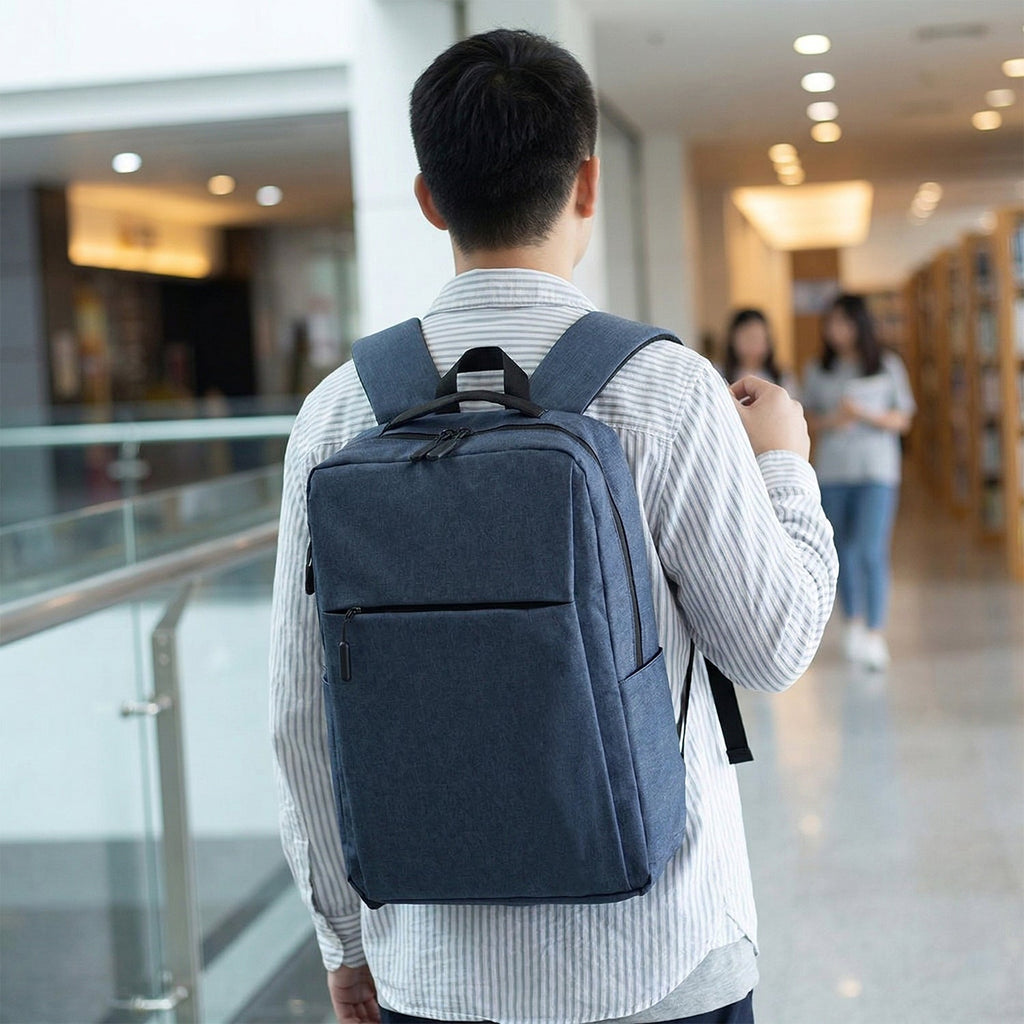 Durable office backpack with USB charging port and ergonomic straps