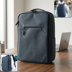 Black multipurpose travel backpack with USB port and multiple compartments