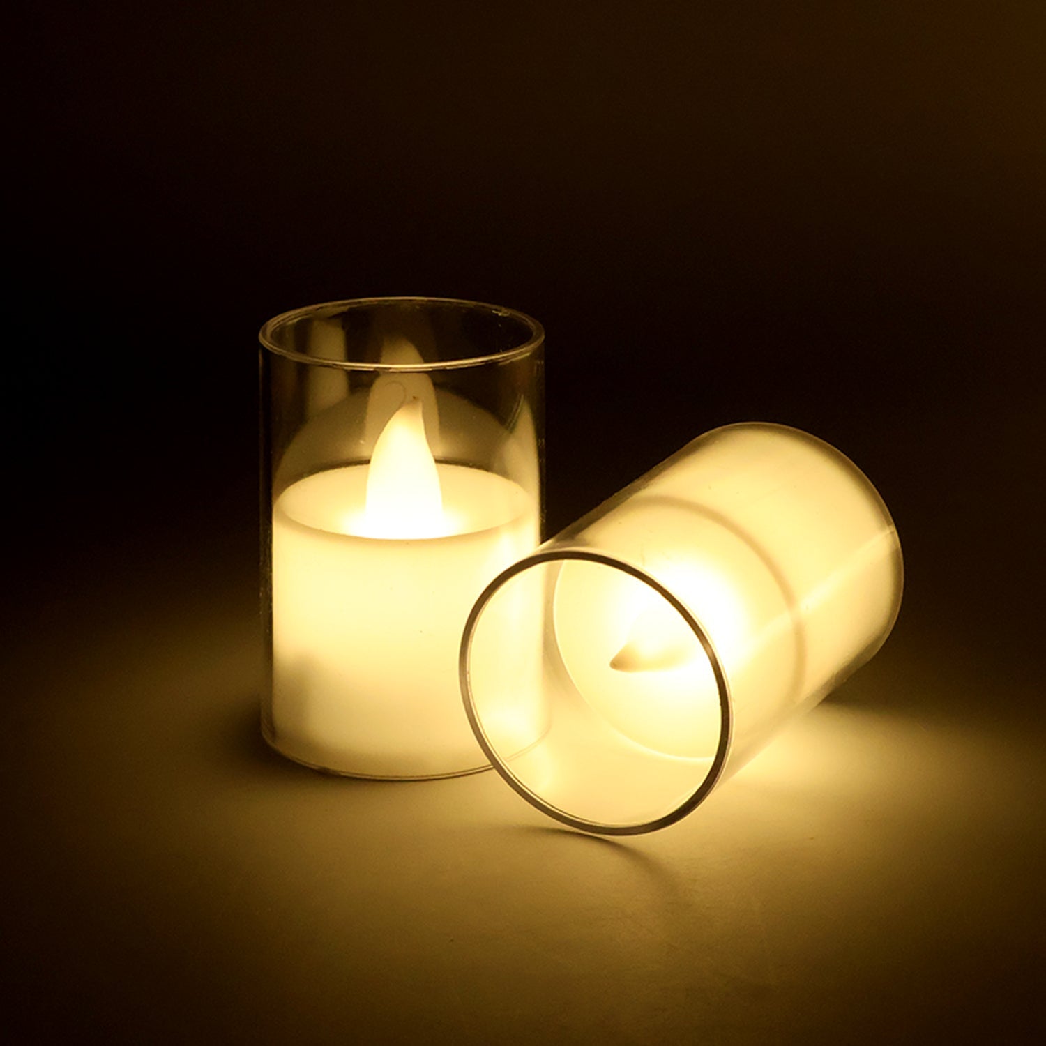 Decorative LED tealight candles with warm flickering effect