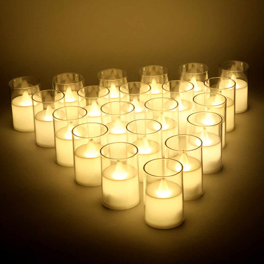 LED tealight candles arranged for home decor ambiance