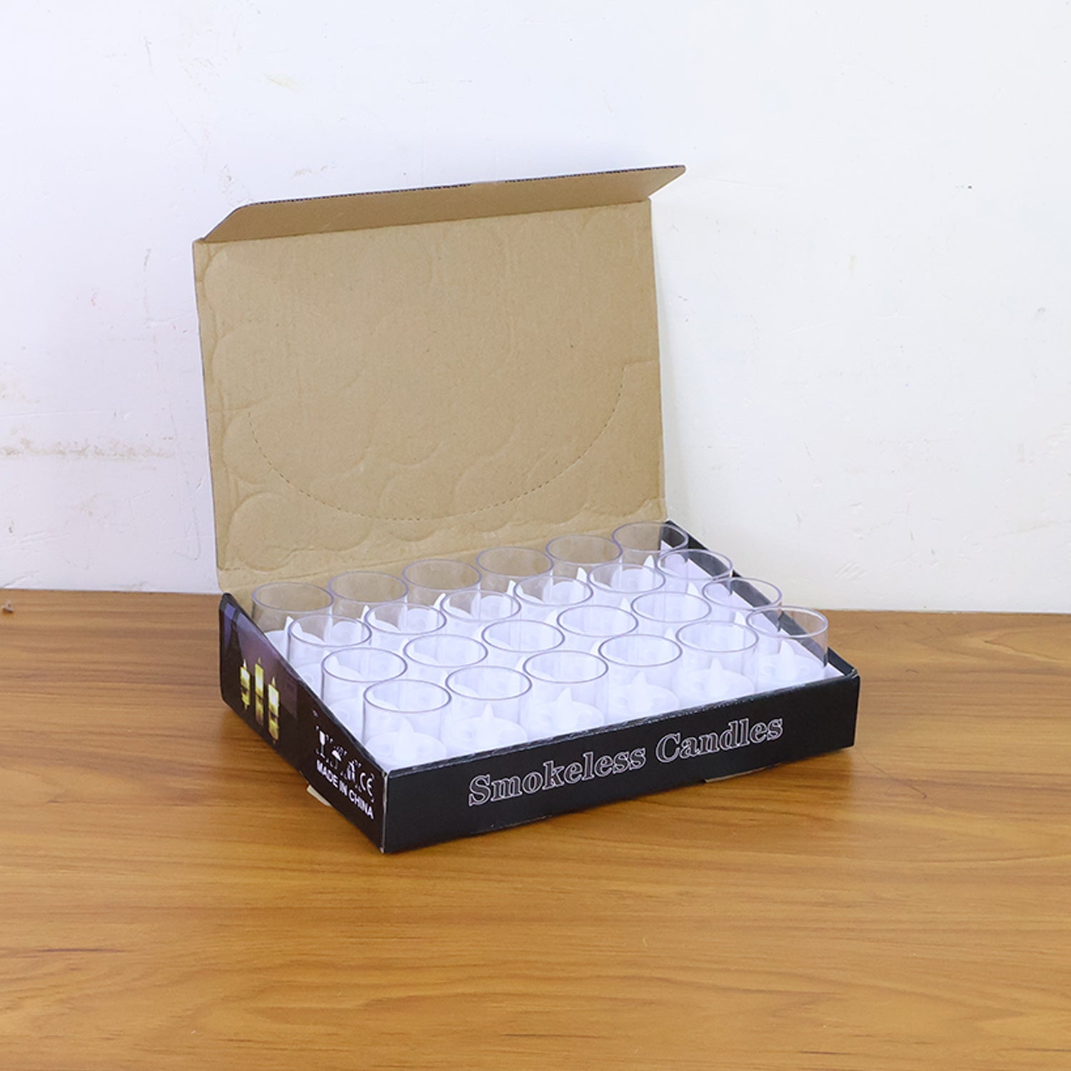 Set of battery operated flameless LED tealight candle lights
