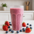 Durable and shatter-resistant transparent smoothie glass tumbler used in home setting