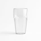 Clear juice served in transparent smoothie glass tumbler from 6-piece set