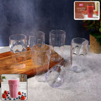 Transparent smoothie glass set showing six clear unbreakable tumblers