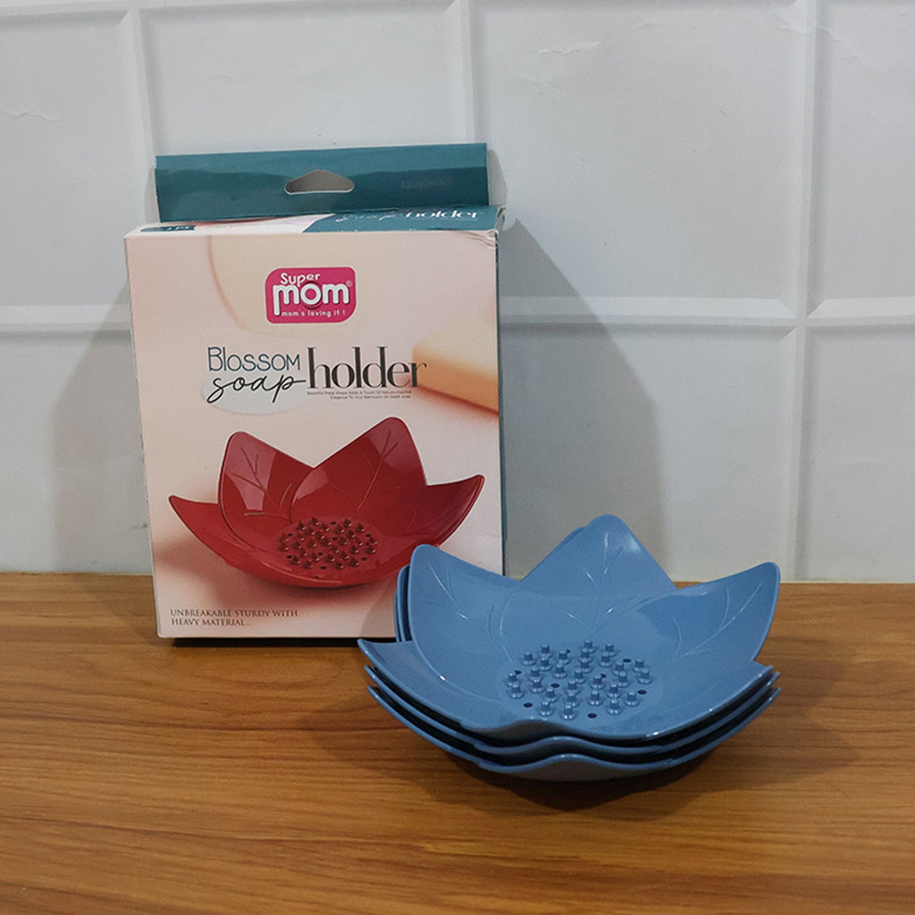 Set of 3 lotus blossom soap holders for sink and washbasin