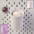 Plastic glass-shaped soap box with drainage slots on white background