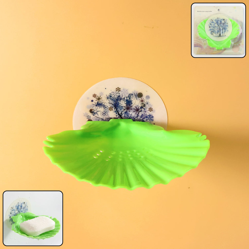 Premium self-adhesive wall-mounted soap holder tray in shell shape