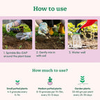Application of red organic soil fertilizer granules near plant roots