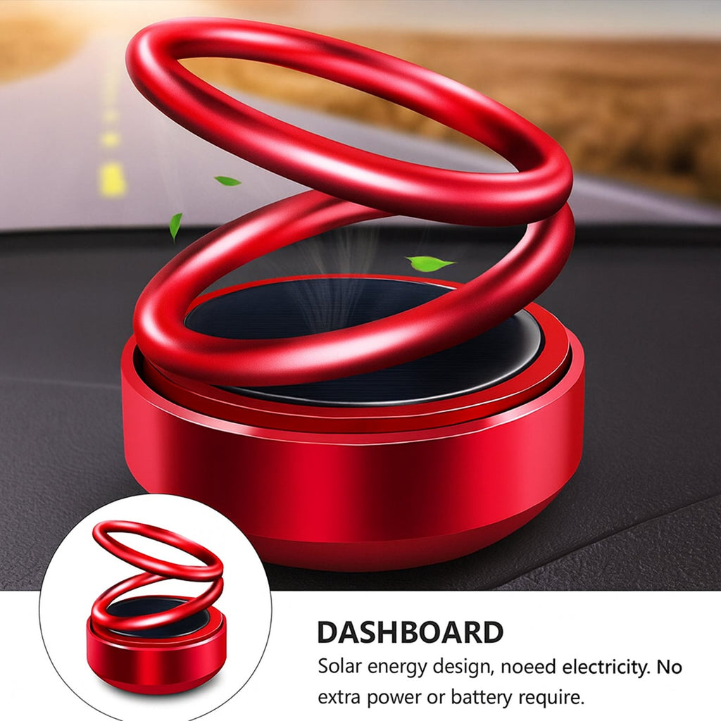 Side view of small solar car aroma diffuser accessory