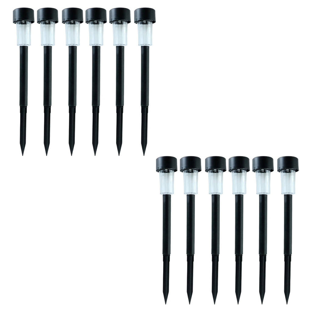 Close up of garden stake solar pathway lights for lawn