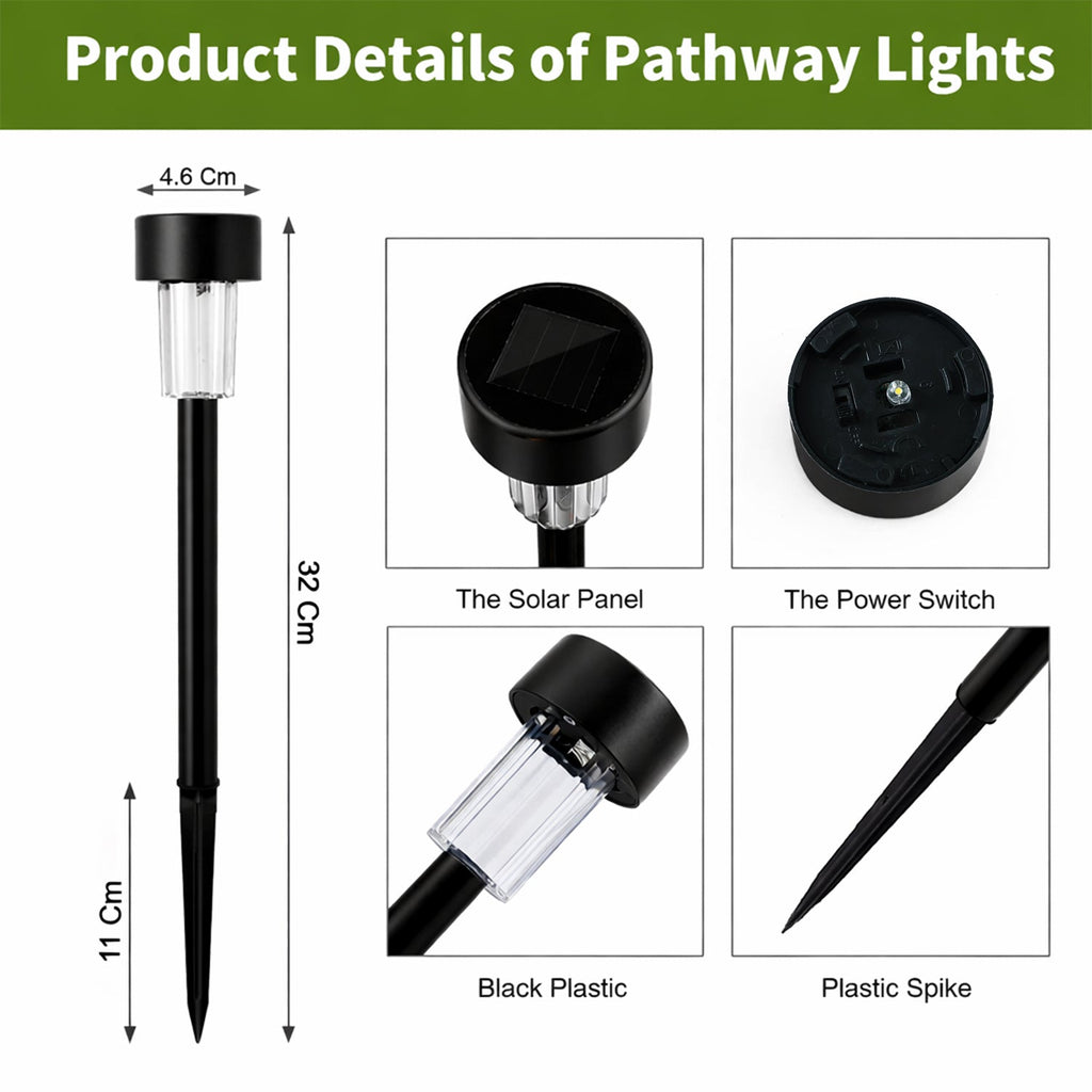 Solar powered decorative lights for lawn pathway illumination