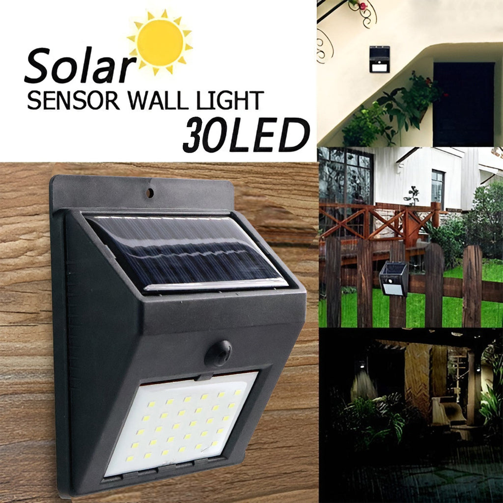 Energy saving solar motion sensor LED wall light for garden and driveway