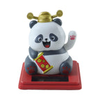 Decorative animated panda statue with waving hand