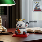 Solar powered moving hand panda showpiece on desk