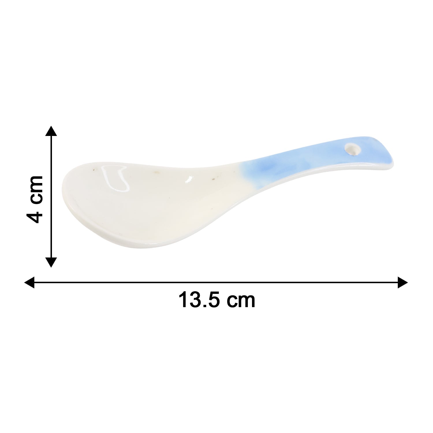 Serving ladle ceramic spoon 14 cm with deep bowl for sauces and gravies
