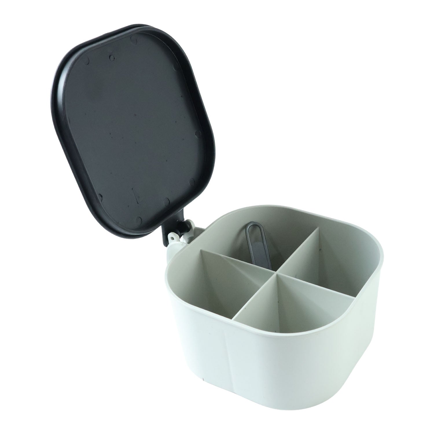 Compact 4-section masala box, an essential spice organizer for Indian kitchens.