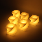 Multiple Square LED Flameless Candles arranged neatly for display