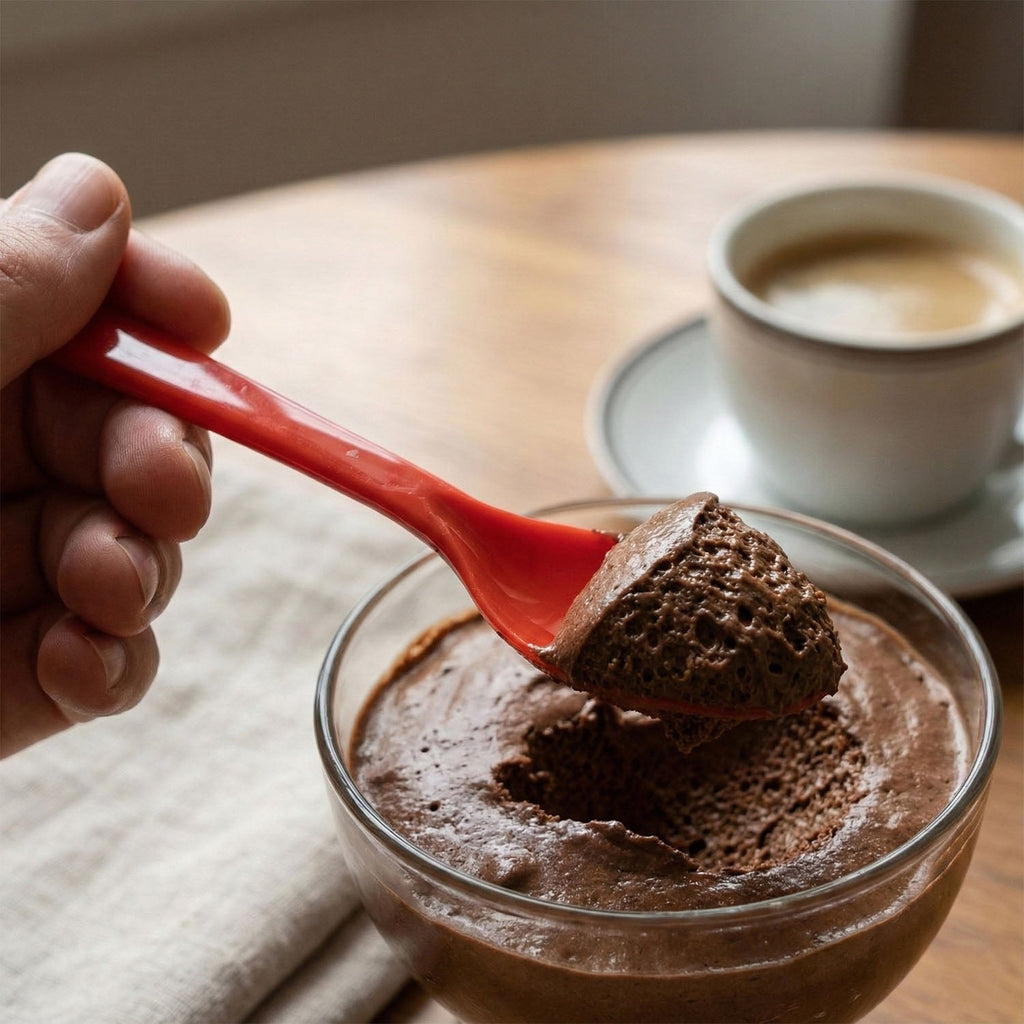 Close-up view of a single white heat-resistant ABS plastic spoon showcasing its smooth finish.