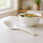 Close-up of non-stick rice serving spoon showing smooth finish