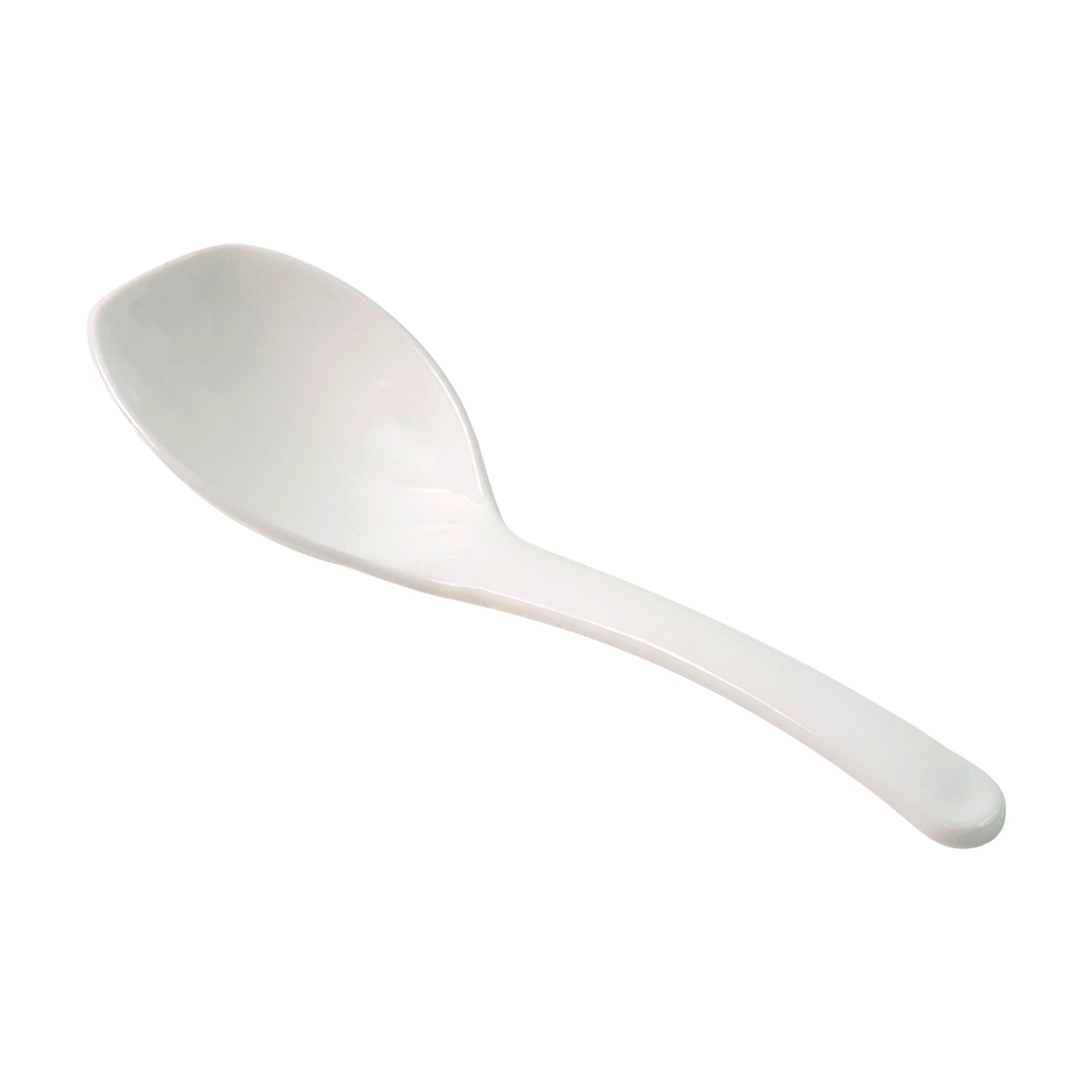 White rice serving spoon utensil for easy portioning of rice