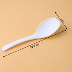 Angled view of premium rice serving spoon with ergonomic handle
