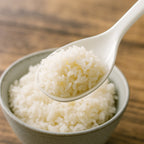 Side view of non-stick rice serving spoon for sticky dishes