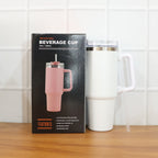 White travel tumbler with secure lid and ergonomic handle for daily use