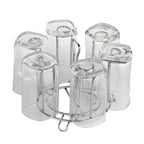 Compact Stainless Steel Glass Stand holding various drinkware items.