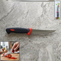 Stainless steel utility kitchen knife with ergonomic grip handle for precise cuts