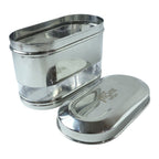 Stainless steel modular oval canister for pantry storage