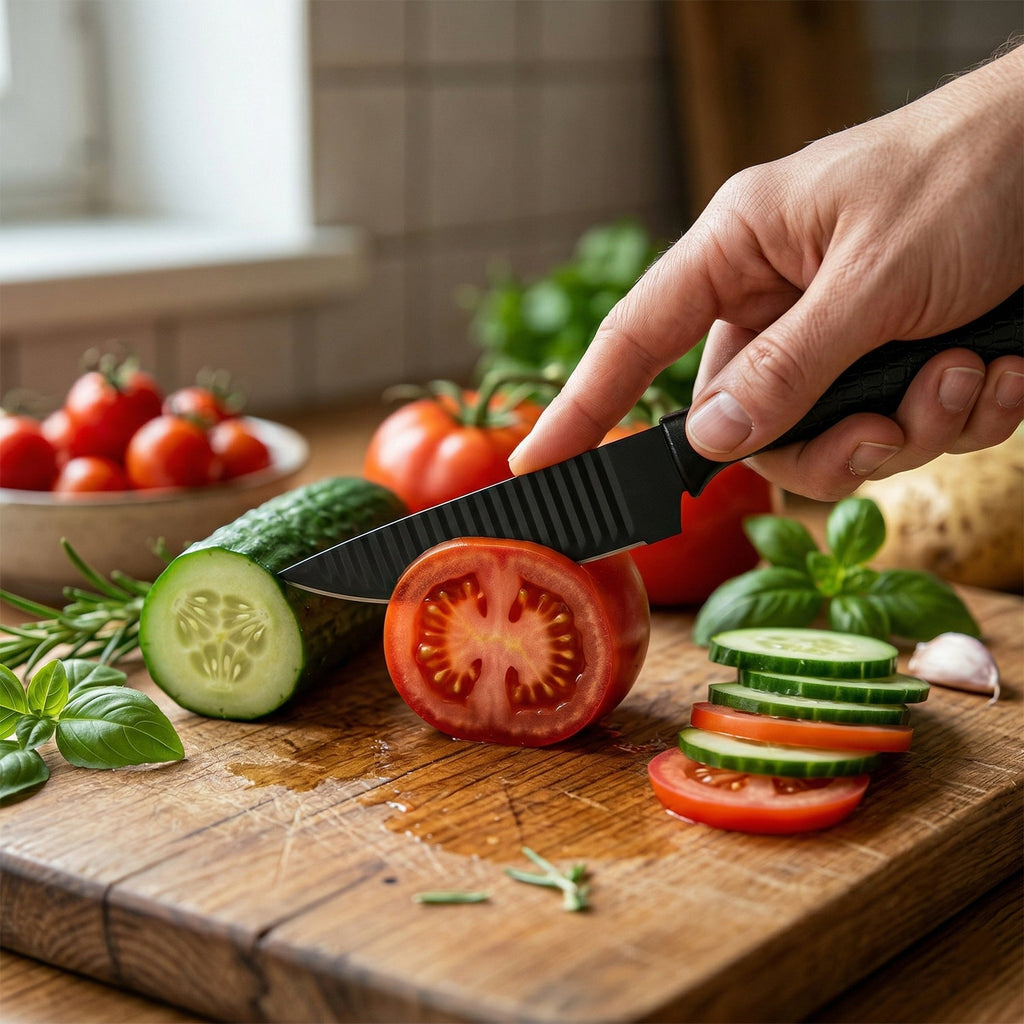 multipurpose knife set with vegetable peeler and scissors