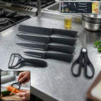 6 in 1 kitchen knife set with stainless steel blades