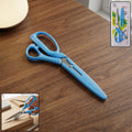 Front view of 9.5 inch stainless steel scissors with ergonomic handles.