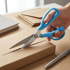 Sharp stainless steel scissors featuring a comfortable, non-slip grip.